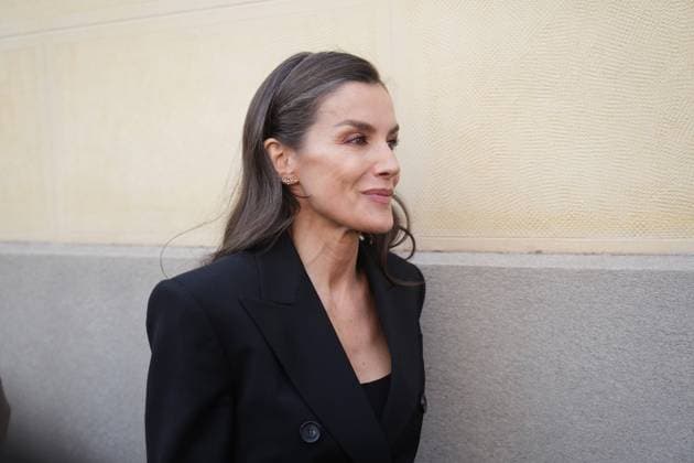 Queen Letizia of Spain attends the funeral of Fernando Onega in Madrid