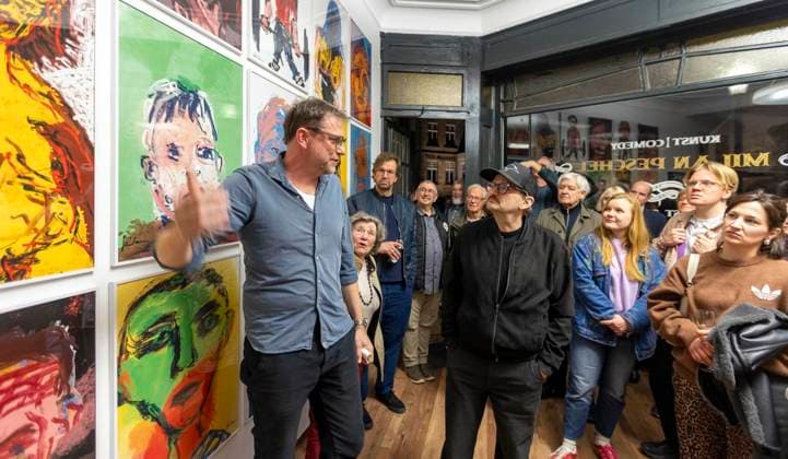 Milan Peschel opens exhibition at the Kleine Affäre in Hattingen