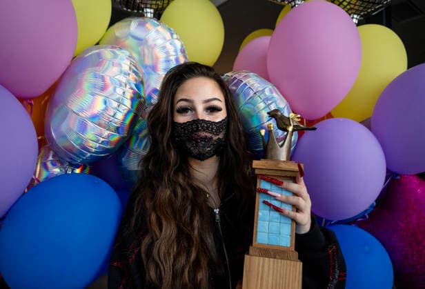 Singer Felicia the day after her victory at the Melodifestivalen in Stockholm