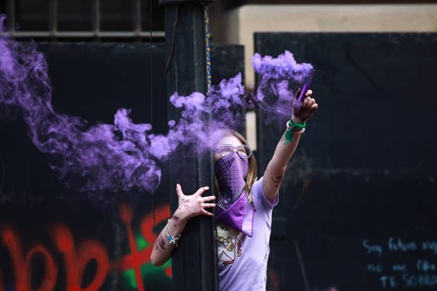Mexico, Demonstration for International Women's Day in Mexico City