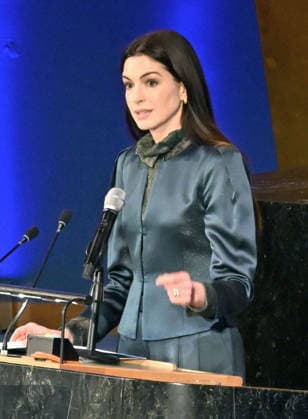 United Nations, Anne Hathaway at UN event for International Womens Day in New York