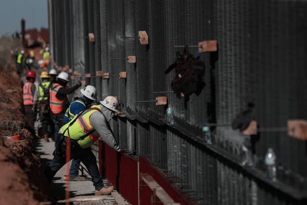 USA, work on US-Mexico wall in Santa Teresa