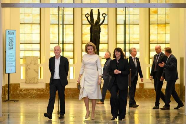Queen Mathilde of Belgium visits the Beauty and Ugliness exhibition in Brussels