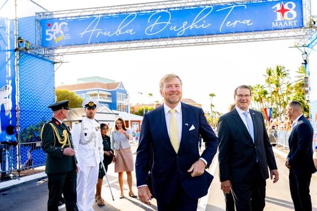 Royals, King Willem-Alexander of the Netherlands in Oranjestad, Aruba