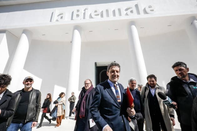 Arts, Art, Venice Biennale, Presentation of the renovated central pavilion with President Pietrangelo Buttafuoco