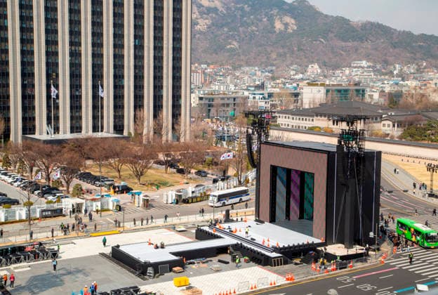 Music, South Korea, preparations for BTS comeback concert in Seoul