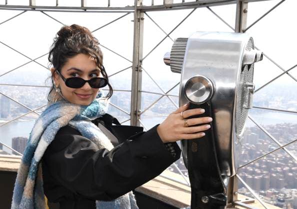 Celebrity, Alessia Cara visits the Empire State Building in New York