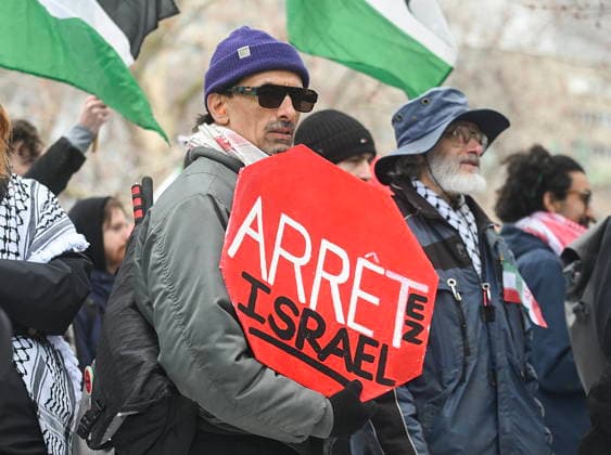 Canada, protest against war in Iran in Montreal