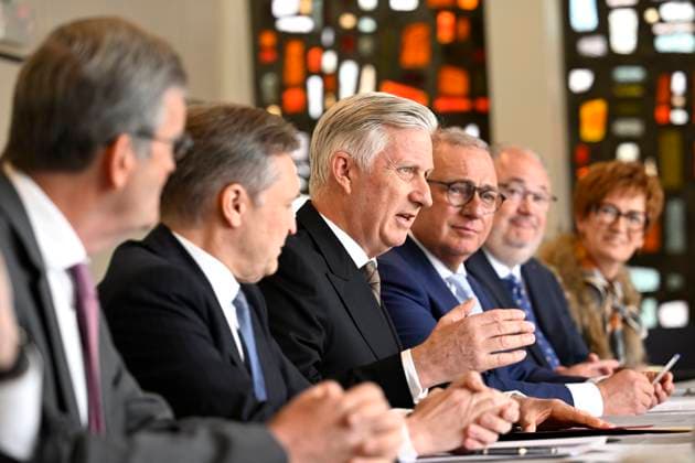 Royals, King Filip of Belgium chairs panel discussion in La Louviere