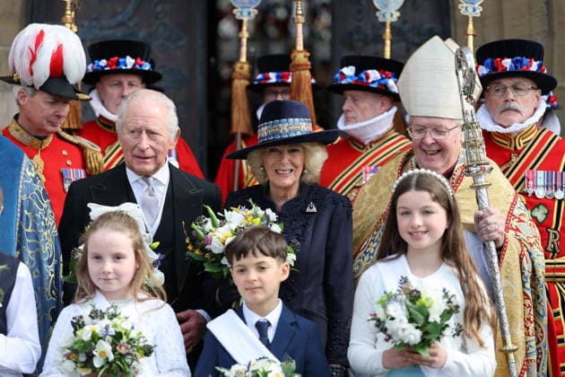 Royals, King Charles III and Queen Camilla attend Maundy Thursday service at St Asaph