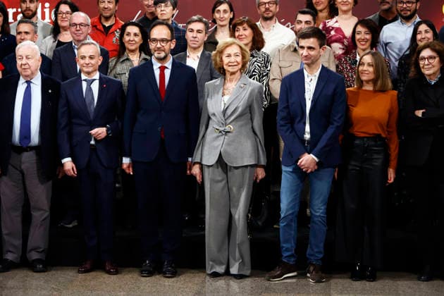 Royals, Queen Sofia of Spain visits Casa de la Radio of the RNE in Madrid