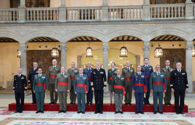 Royals, King Felipe of Spain receives Major Generals and Vice Admirals in Madrid