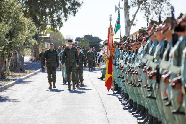 Royals, Spain, King Felipe visits Alvarez de Sotomayor military base in Viator Almeria