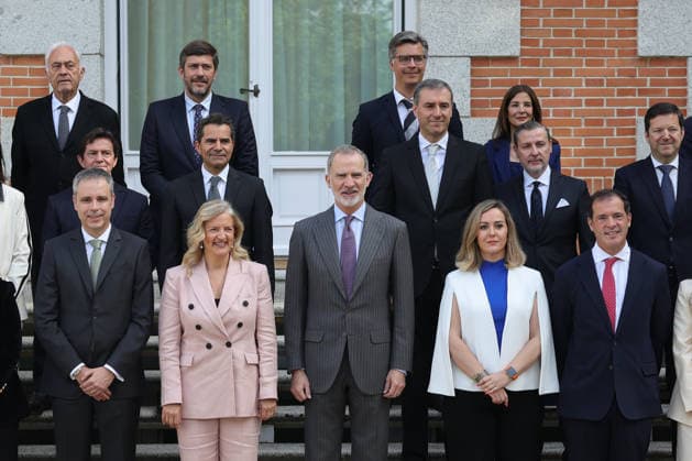 Royals, King Felipe of Spain receives the Board of Directors of the National Association of Large Commercial Companies in Madrid