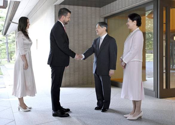 Japan, Emperor Naruhito and Empress meet Montenegros President Jakov Milatovic