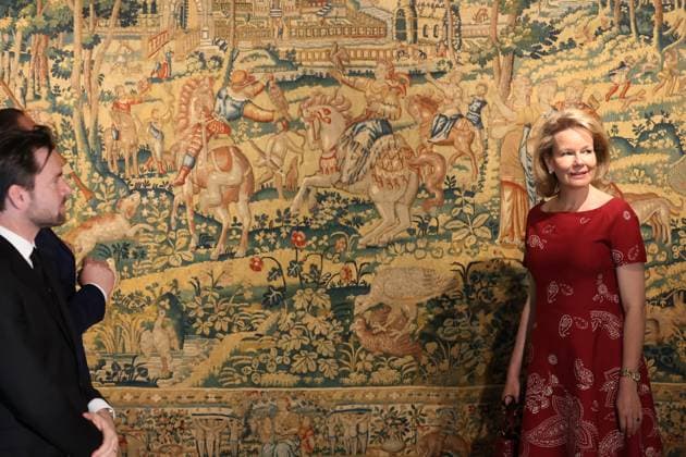 Royals, Queen Mathilde of Belgium visits museum in Morlanwelz