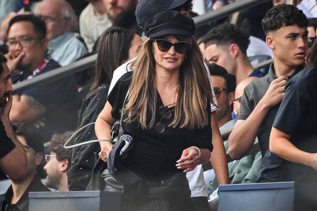 Celebrity, Penelope Cruz and Javier Bardem attend football match in Paris