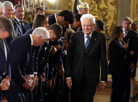Italy, Sergio Mattarella receives tennis players in Rome
