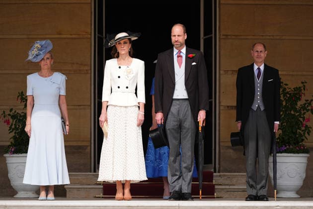 British Royals, Prince William and Princess Kate at garden party for emergency services at Buckingham Palace in London