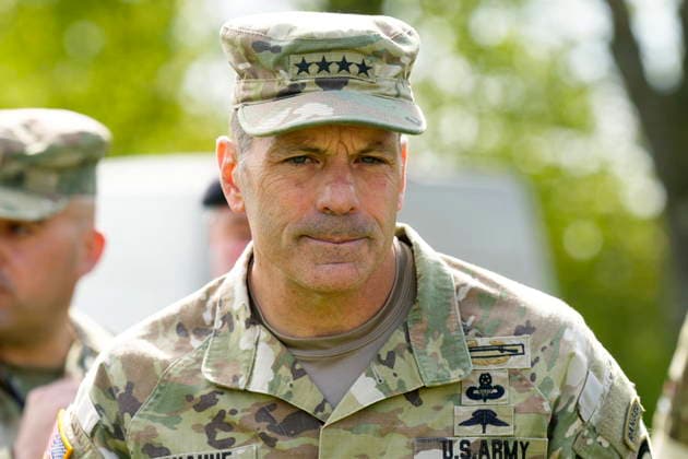 US General Christopher Donahue steps down early in Wiesbaden, archive footage