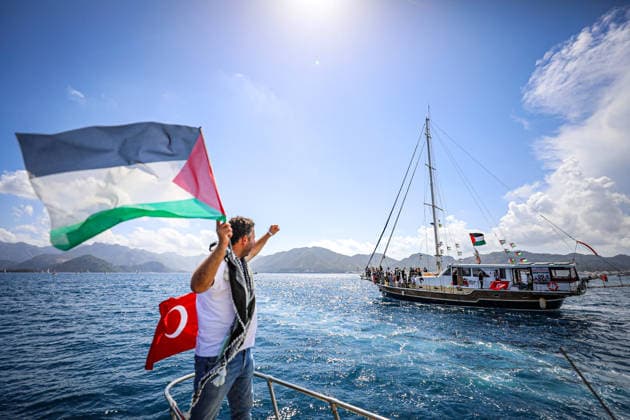 Gaza aid flotilla stopped off Israel, archive pictures