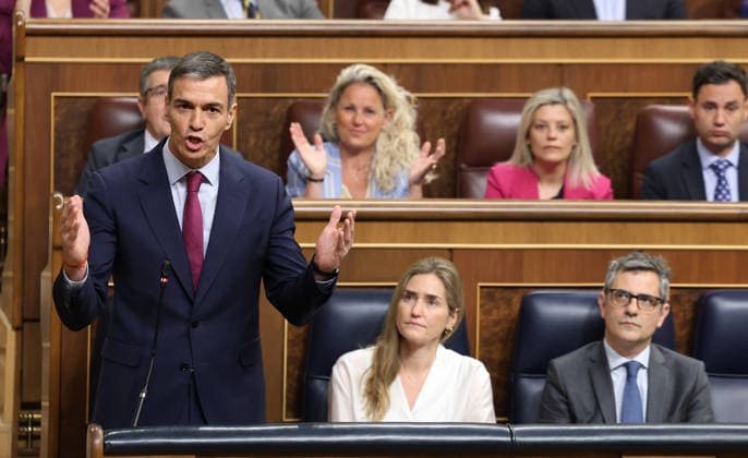 Spain, Pedro Sanchez during parliamentary session in Madrid