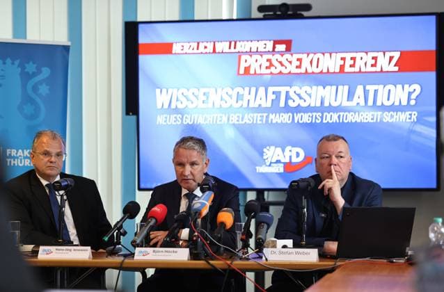 Thuringia, press conference AfD - plagiarism report in Erfurt