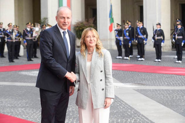 Italy, Giorgia Meloni receives Micheal Martin in Rome