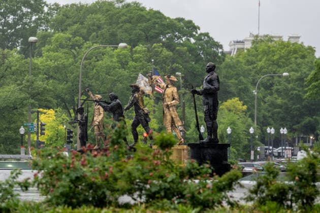 USA, New statues erected on Freedom Plaza in Washington DC