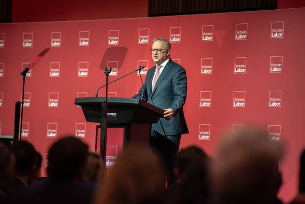 Australia, Anthony Albanese during Labour conference in Melbourne