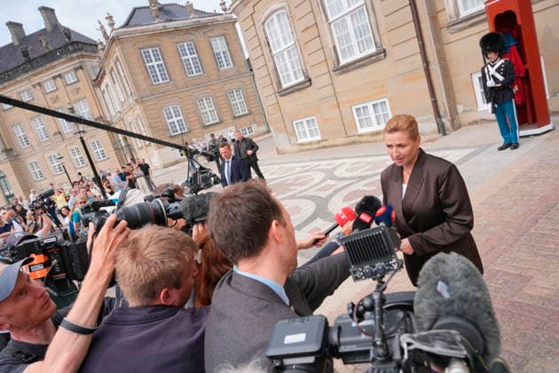 Denmark, Mette Frederiksen press statement after royal audience in Copenhagen