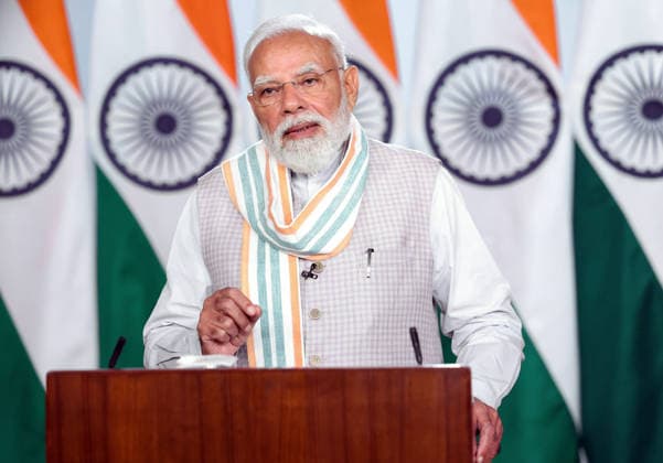 India, Prime Minister Narendra Modi at the Rozgar Mela in New Delhi