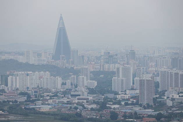 North Korea, Pyongyang in the fog