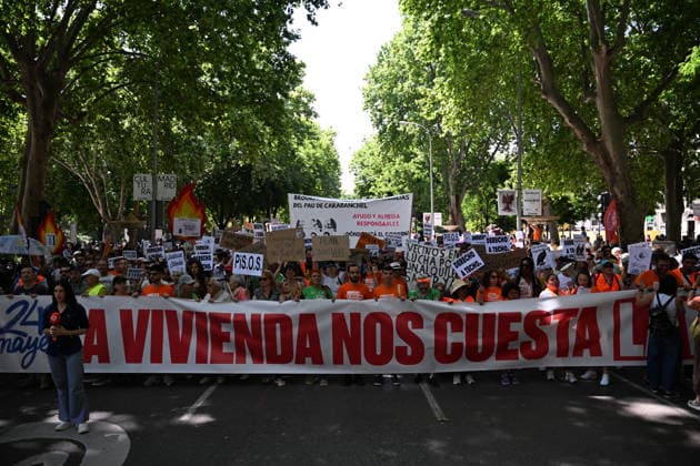 Spain, demonstration for affordable housing in Madrid