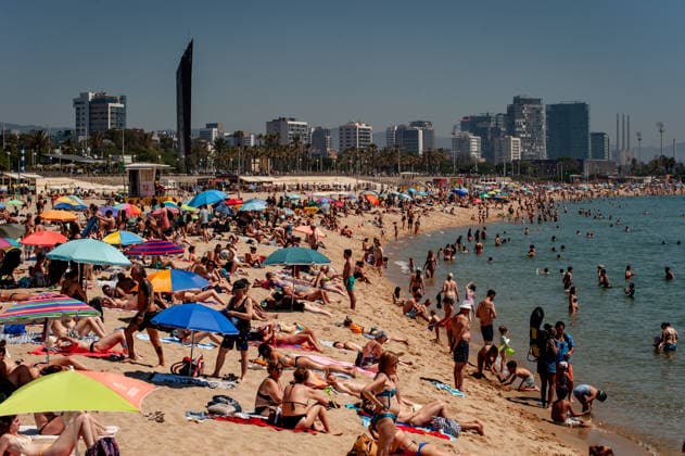 Spain, beach weather in Barcelona