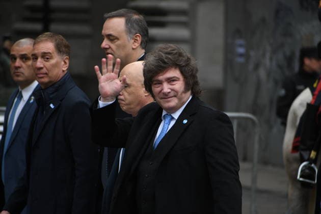 Argentina, Javier Milei attends mass at the Metropolitan Cathedral in Buenos Aires