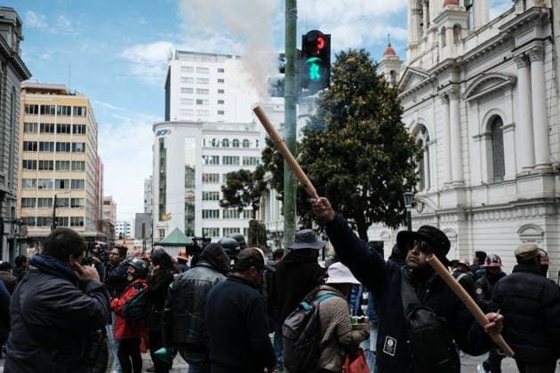 Bolivia, protests against the government in La Paz