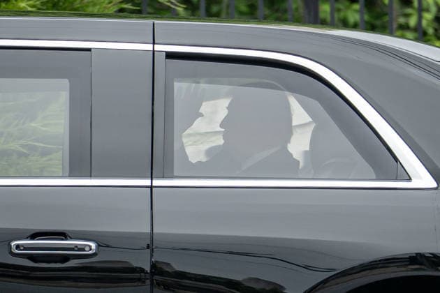 USA, Donald Trump on his way to the annual health check-up in Bethesda