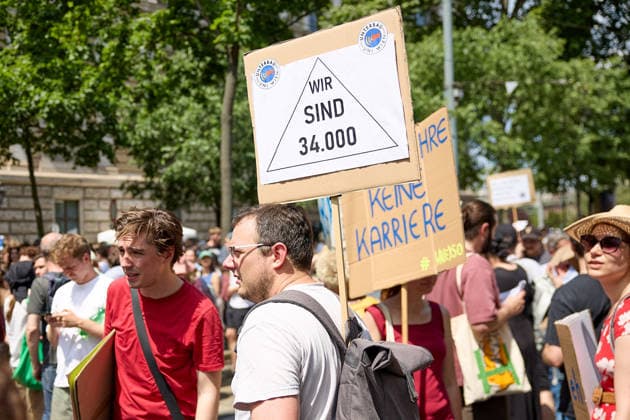 Austria, students demonstrate in front of the university in Vienna