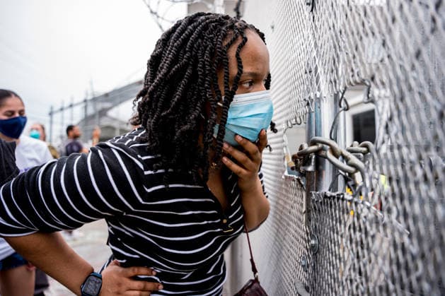 USA, Protests in front of ICE Detention Centre Delaney Hall in Newark, New Jersey
