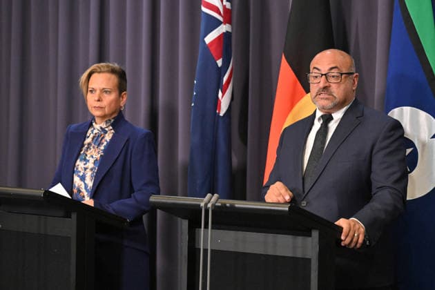 Australia, Michelle Rowland and Peter Khalil at PFAS press conference in Canberra