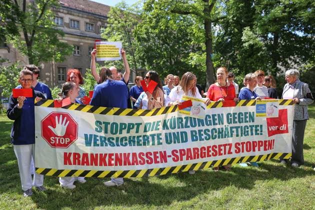 Berlin, Verdi protest against the planned health insurance reform