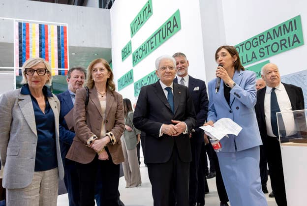 Italy, President Sergio Mattarella visits The Vitality of Italian Architecture exhibition in Rome