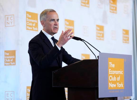 USA, Prime Minister Mark Carney speaks at the Economic Club of New York