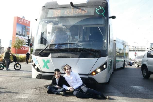 Israel, ultra-Orthodox protest against compulsory military service in Bnei Brak near Tel Aviv