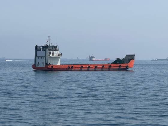 Oman, ships in the Strait of Hormuz near Khasab