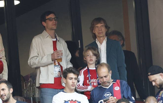 Celebrity, Mick Jagger in the stands at the Champions League Final in Budapest