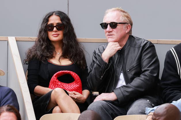 Celebrity, Salma Hayek and Francois Henri Pinault visit French Open in Paris