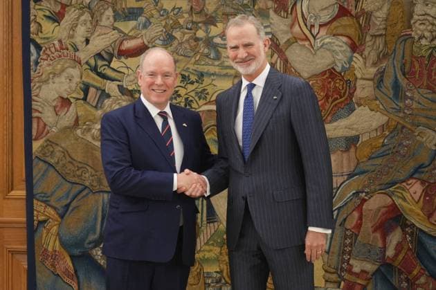 Royals, King Felipe VI receives Prince Albert II in Madrid