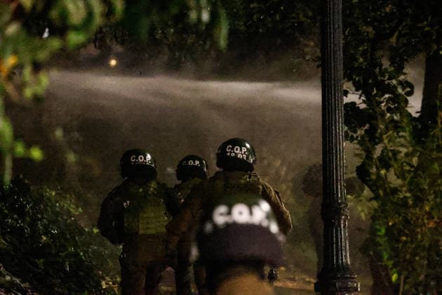 Chile, protests in the Plaza Baquedano in Santiago